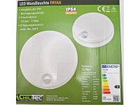 LED Wandleuchte "PAYAR" IP54, 4000K15W, 1570lm, 140° Bewegungsmelder