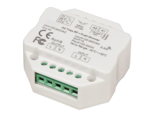 Tast-Dimmer McShine TD-24 LED-geeignet, max. 240W, 230V, passend für UP-Dose