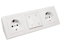 Steckdosenblock McPower Flair Aufbau, weiß, 2-fach...