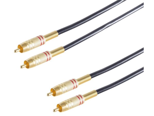 Premium Cinch- Verbindung 0,5m, Stereo, vergoldet, Stecker-Stecker