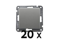 DELPHI Wechsel-Schalter, UP, silber 250V~/ 10A, Klemmanschluss, ohne Rahmen 20 Stück