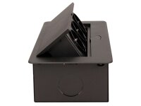 Tisch-Einbausteckdose, 3fach, schwarz, 2500W