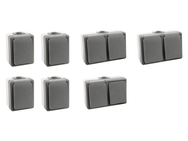 Feuchtraum Set McPower Secure Werkstatt 7-teilig, grau, IP44