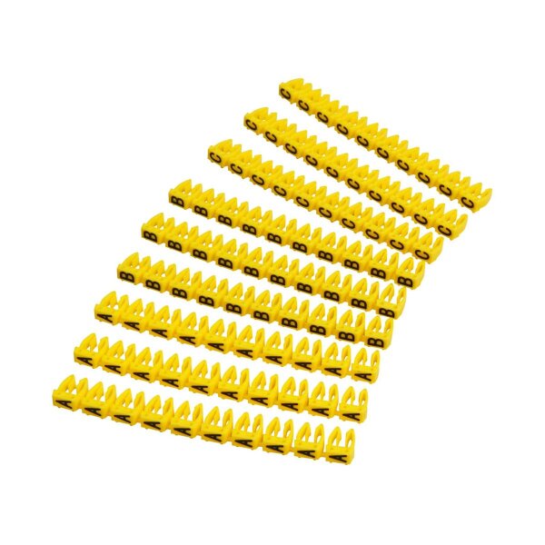 Kabelmarker-Clips McPower, bedruckt mit Buchstaben, Kabeldurchmesser bis 6mm