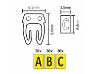 Kabelmarker-Clips McPower, bedruckt mit Buchstaben, Kabeldurchmesser bis 6mm