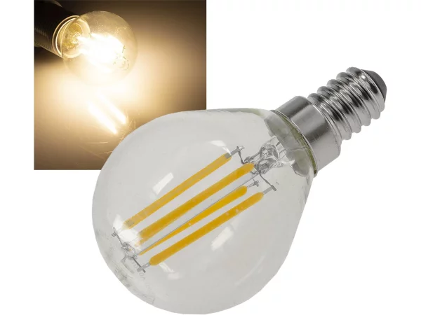 LED Tropfenlampe E14 "Filament T4"3000k, 500lm,...