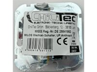 MILOS Wechsel-Schalter, UP, 250V 10A, OHNE Rahmen, Klemmanschluss, anthrazit