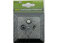MILOS Antennendose TV+Radio+Sat inkl. Rahmen, UP, anthrazit