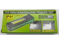 LED Akku-Arbeitsleuchte "FlapLED 500"LiIon Akku, Magnethalter, 5W, 400lm,IP44