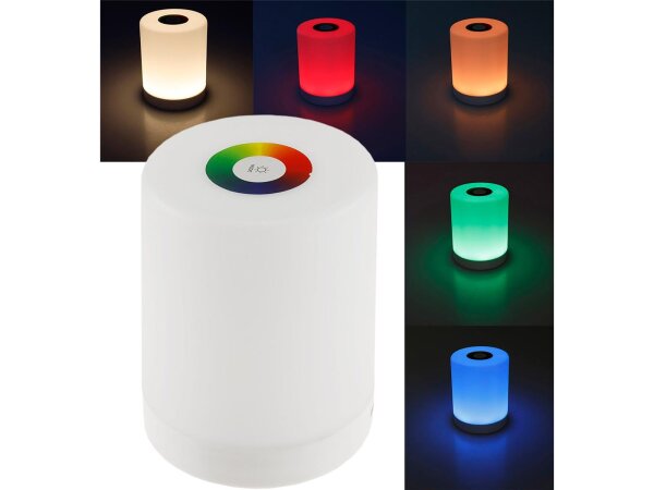 LED Akku-Tischleuchte mit Touch-FunktionHöhe 113mm, Warmweiß + RGB