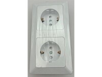 MILOS Set 2 Steckdosen+ 2-fach Rahmen 250V~/ 16A, Steckanschluss, Matt-weiß