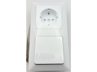 MILOS Set Steckdose+W-Schalter+Rahmen 250V~/ 16A, Steckanschluss, Matt-weiß