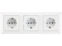 MILOS Set 3 Steckdosen + 3-fach Rahmen250V~/ 16A,...
