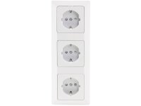MILOS Set 3 Steckdosen + 3-fach Rahmen250V~/ 16A,...