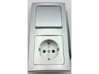 DELPHI Starter Steckdo.+ WS+ Rahmen250V~/ 16A, Steckanschluss, silber