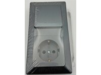 MILOS Set Steckdose + Wechsel Schalter + Rahmen 250V 16A, Klemmanschluss, anthrazit