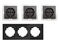 Steckdosen Set McPower Flair Beginner 3S-Style Profi anthrazit + Glasrahmen