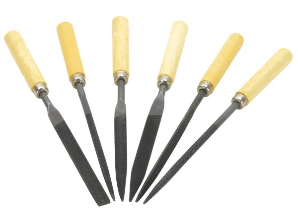Nadelfeilen-Set 6-teilig, Holzgriff, 180mm