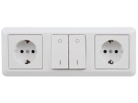 Steckdosenblock McPower Cup Aufbau, weiß, 2x Schutzkontakt + Schalter