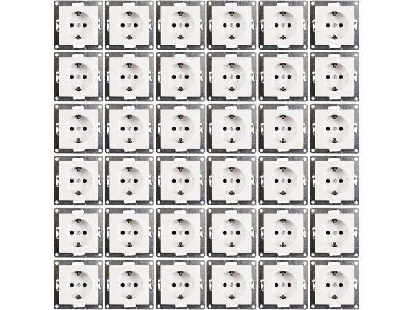 Schutzkontakt-Steckdose McPower Flair 250V~/16A, Einsteckschutz, 36er-Pack
