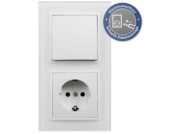 Schalter und Steckdosen Set McPower Flair Tür 2-fach-Style Profi Glasrahmen