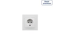 Schutzkontakt-Steckdose McPower Flair, 250V~/16A inkl. Glasrahmen, UP, Klemmanschluss, weiß