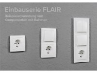 Schutzkontakt-Steckdose McPower Flair, 250V~/16A inkl. Glasrahmen, UP, Klemmanschluss, weiß