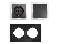 Schalter und Steckdosen Set McPower Flair Tür 2-fach-Style Glasrahmen