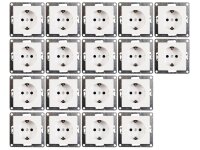 Schutzkontakt-Steckdose McPower Flair 250V~/16A, Einsteckschutz, 18er-Pack