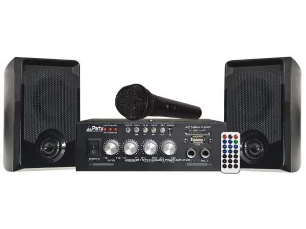 Karaoke-Set PARTY KA100 USB/SD, Bluetooth, inkl. Mikrofon und Boxen