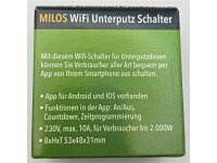 MILOS WiFi Unterputz Schalter Android + iOS- App,Alexa/Google tauglich
