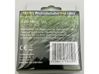 DELPHI Wechsel-Schalter IP44 250V~/ 10A, inkl. Rahmen, UP, silber