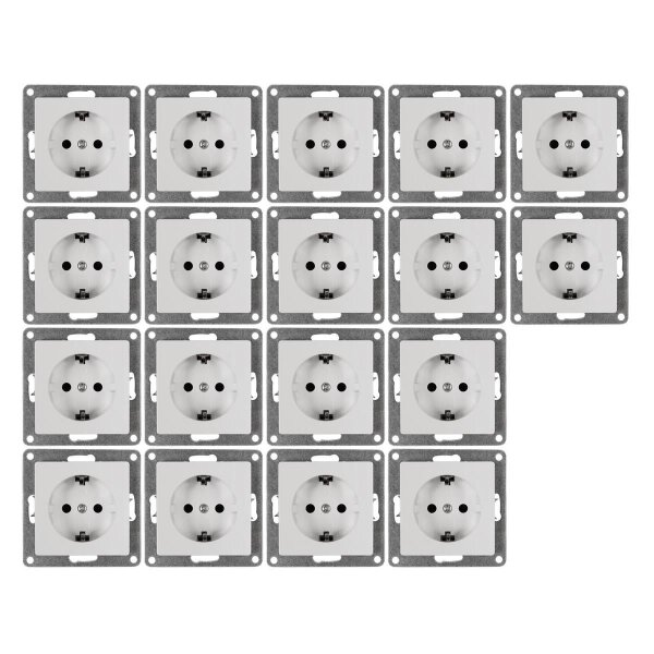 Schutzkontakt-Steckdose McPower Cup 250V~/16A, UP, Einsteckschutz, 18er-Pack