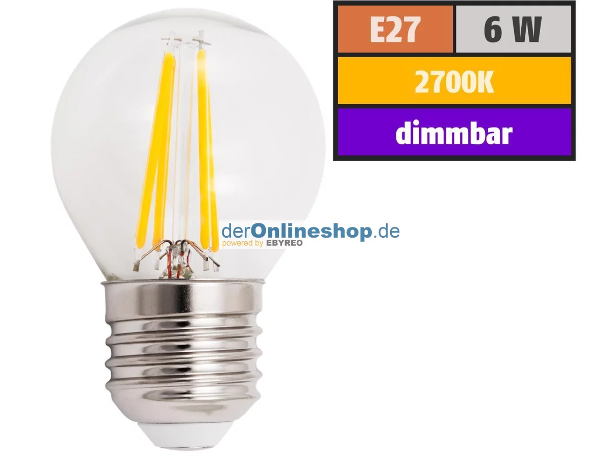 LED Filament Tropfenlampe McShine Filed E27, 6W, 600lm,...