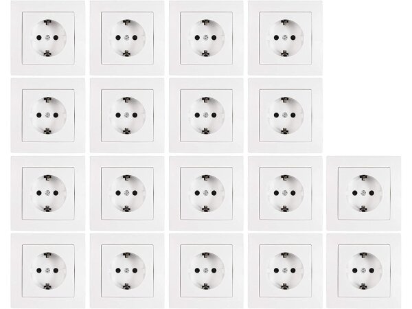 Schutzkontakt-Steckdose McPower Flair 250V~/16A, 18er-Pack, inkl. Rahmen