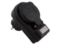 Steckdosenadapter McPower mit Schalter, 230V/3500W, IP44...