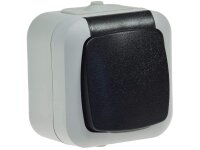Feuchtraum Steckdose mit Klappdeckel Set 10 Stück, IP44 250V / 16A, inkl. Aufputz Rahmen, grau