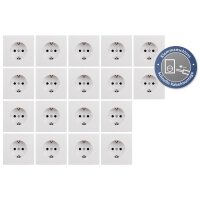 Schutzkontakt-Steckdose McPower Shallow 250V~/16A, Einsteckschutz, 18er-Pack