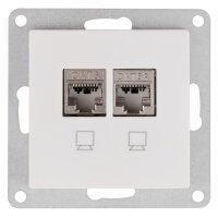 Netzwerk-Dose McPower Flair CAT6A, UP, weiß, vollgeschirmt