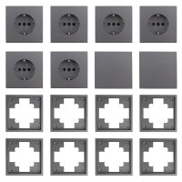 Schalter und Steckdosen Set McPower Shallow Einsteiger 16-teilig, anthrazit