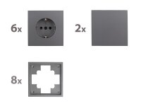 Schalter und Steckdosen Set McPower Shallow Einsteiger 16-teilig, anthrazit