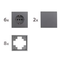Schalter und Steckdosen Set McPower Shallow Einsteiger 16-teilig, anthrazit