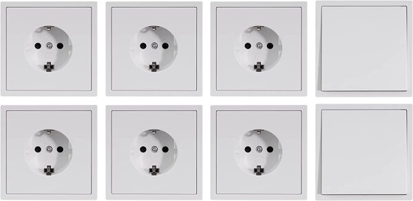 Schalter und Steckdosen Set McPower Shallow Einsteiger 16-teilig, weiß