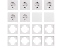 Schalter und Steckdosen Set McPower Shallow Einsteiger 16-teilig, weiß