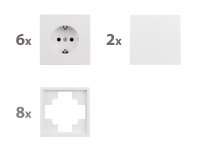 Schalter und Steckdosen Set McPower Shallow Einsteiger 16-teilig, weiß