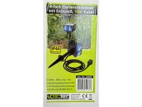 Gartensteckdose mit Erdspieß, 4-fachIP44, 10m Kabel