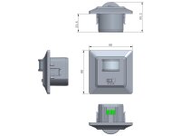 DELPHI Bewegungsmelder 160°, weiß LED geeignet,  250V~, Unterputz, 2-Draht