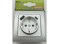 DELPHI Schutzkontakt-Steckdose, silber 250V~/ 16A,...
