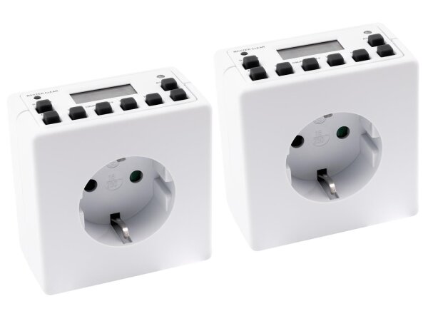 Digitale Zeitschaltuhr McPower AZ-53 2er-Pack, 10 Programme, 12/24Std Zyklus