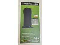Steckdosensäule 2-fach, IP44, Anthrazit250V~/ 16A, 13x13x27cm